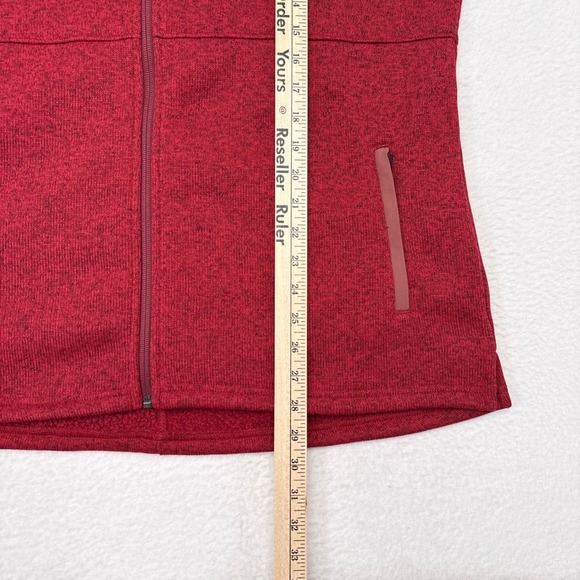 LL Bean Sweater Fleece Vest Long Womens XL Rosewood Red Outerwear Hiking NEW - Picture 9 of 9